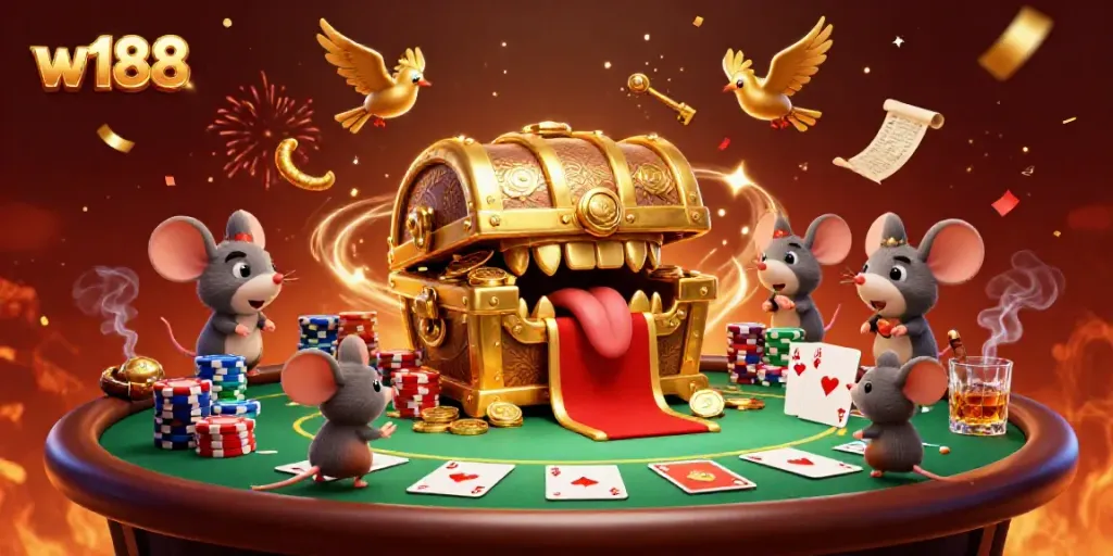 Experience thrilling gaming at w188 with dynamic treasure elements and animated casino action.
