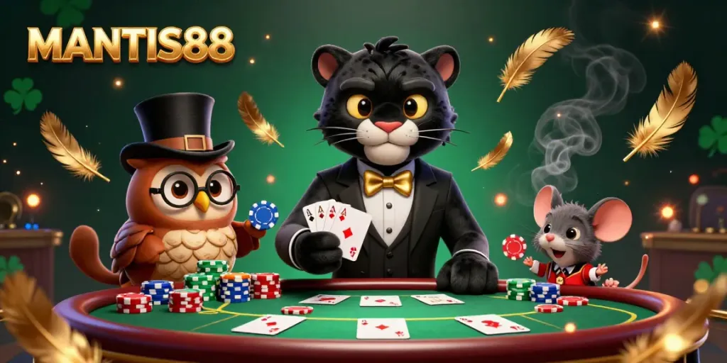 Experience thrilling games with MANTIS88 featuring our stylish panther dealer, vibrant cards, and more!