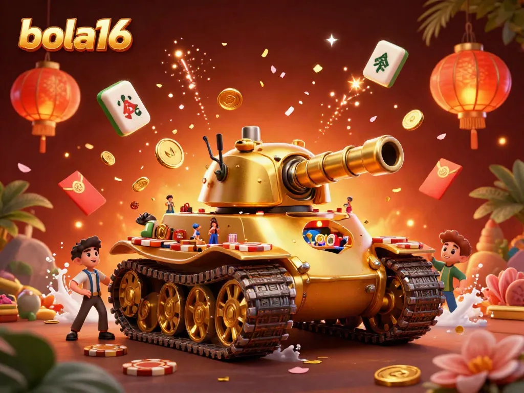 Engage with the vibrant casino world of bola16, featuring dynamic elements and festive atmosphere.