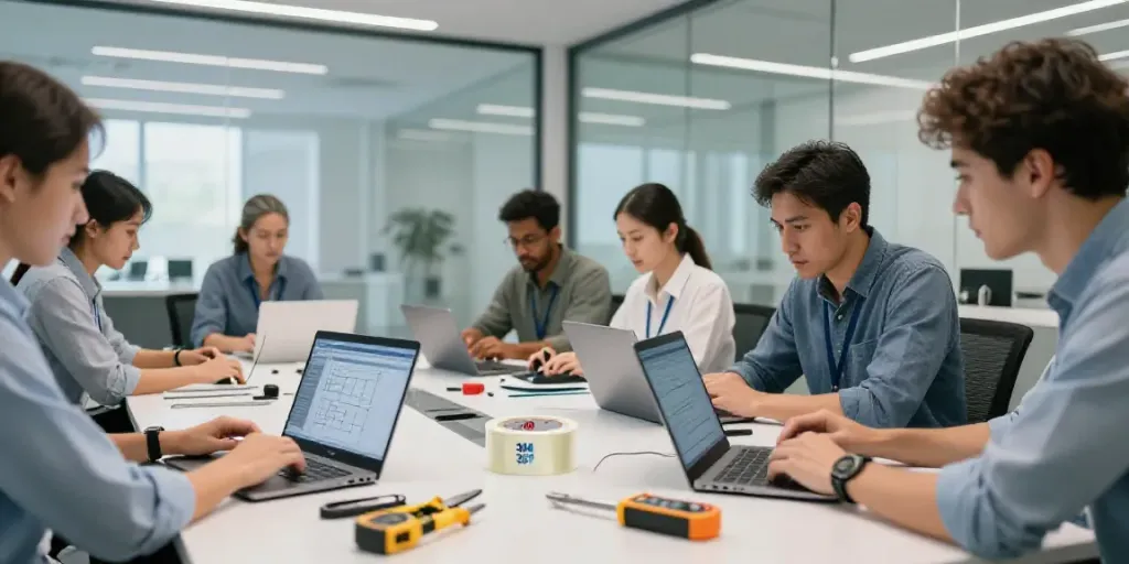 Situs Super33 showcased in a modern electrical workspace with engineers collaborating.