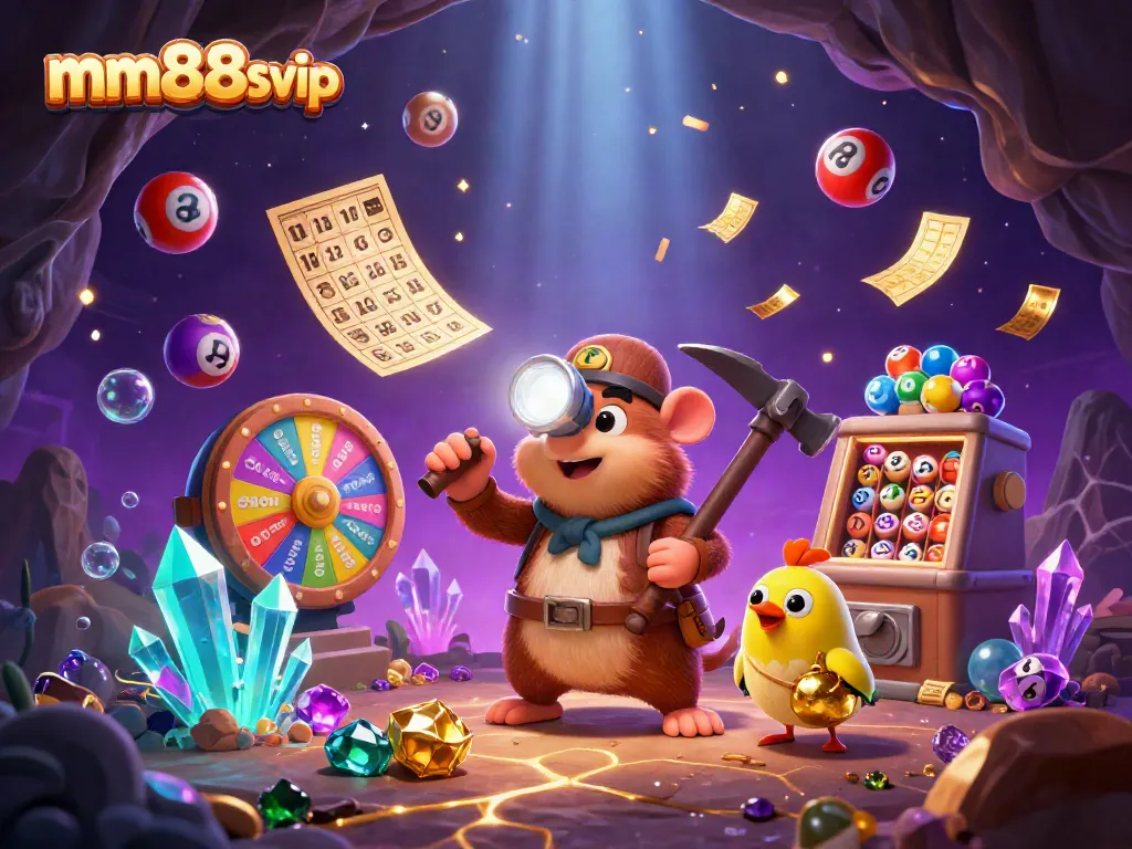 Experience the thrill of gaming with mm88svip featuring a treasure hunter and dynamic lottery elements.