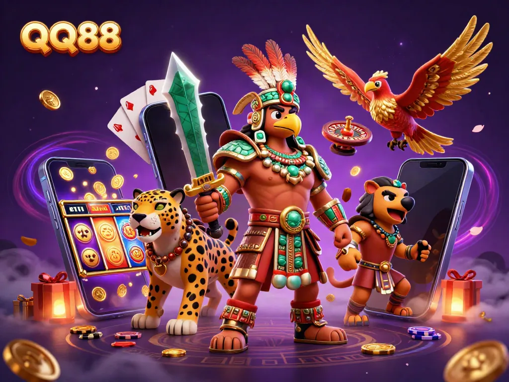 Engage with QQ88's thrilling immersive casino adventure featuring Aztec warriors.