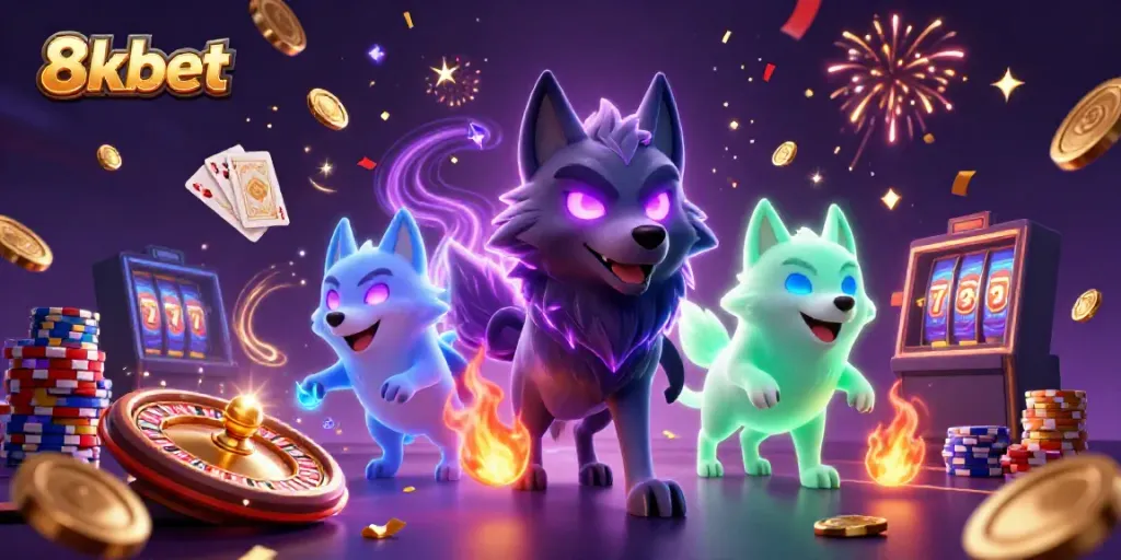 Experience thrilling moments with 8xbet's casino adventures featuring magical wolf characters and immersive gaming elements.