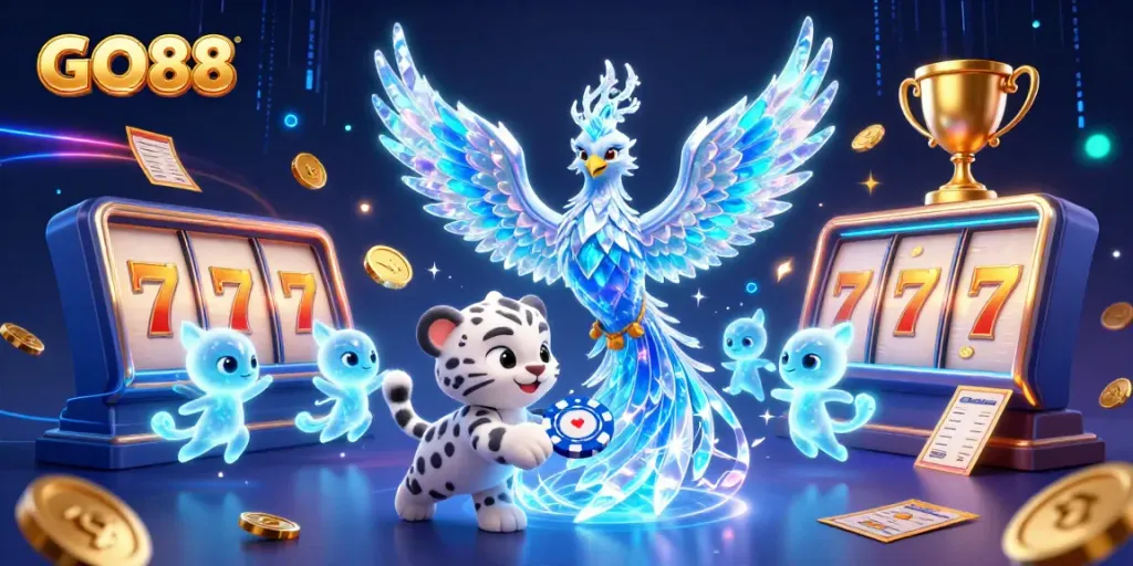 GO88 celebrates thrilling casino gameplay with dynamic characters and rich gambling elements.