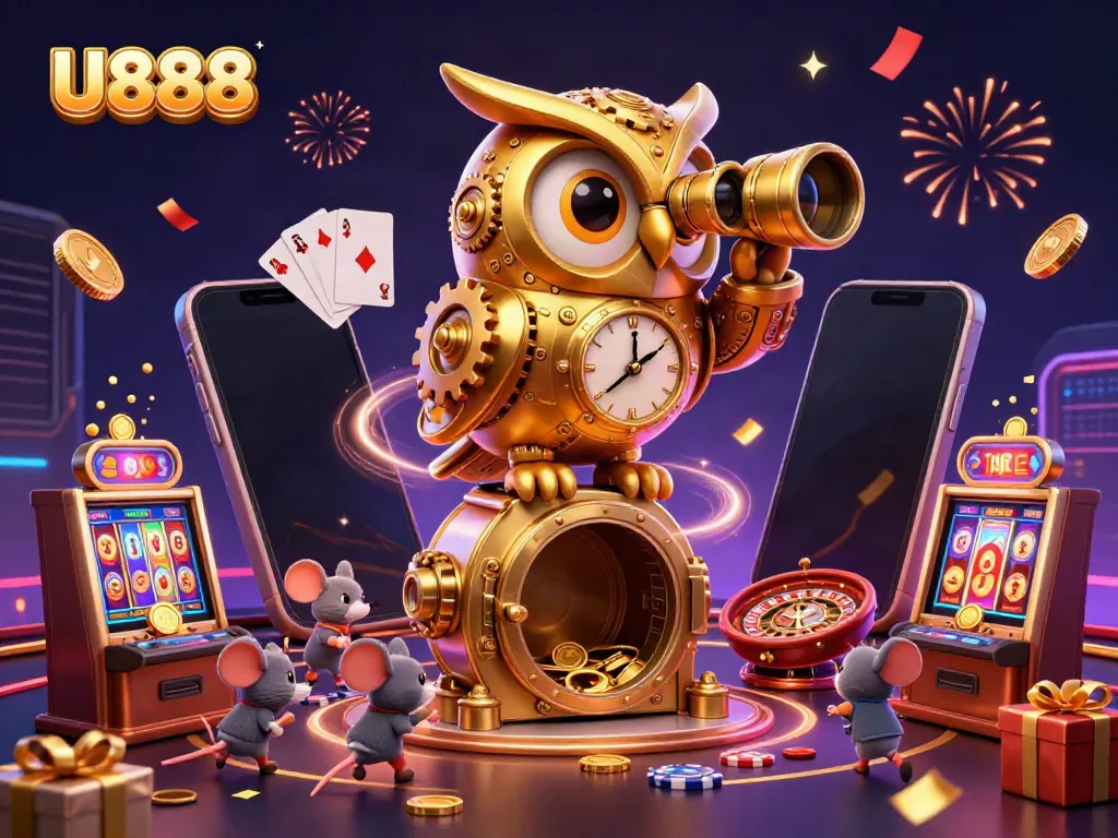 Experience thrilling gameplay with U888's unique gaming environment, featuring colorful slots and lively characters.