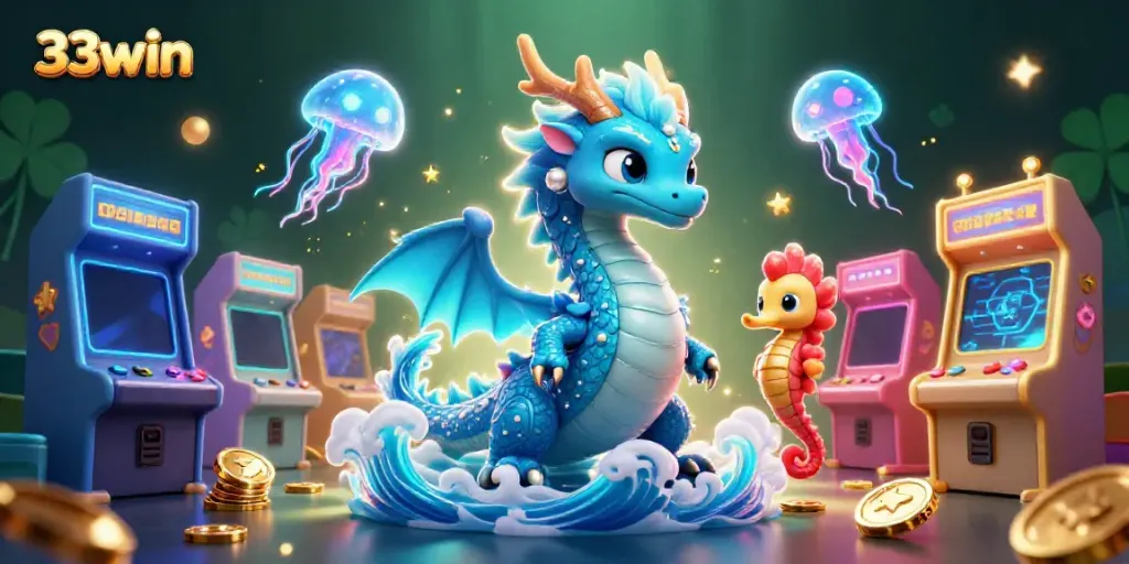 Engage with thrilling 33win online gaming adventures featuring mystical sea creatures in a casino setting.